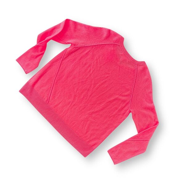 Lisa Todd 100% Cashmere Notched Crew Sweater Soft Pink Wm Sz Med Lightweight NWT - Picture 9 of 9